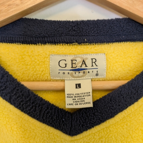 Vintage Georgia Tech Fleece Yellow And Blue Large Oversized Sweatshirt GEAR - Picture 5 of 5